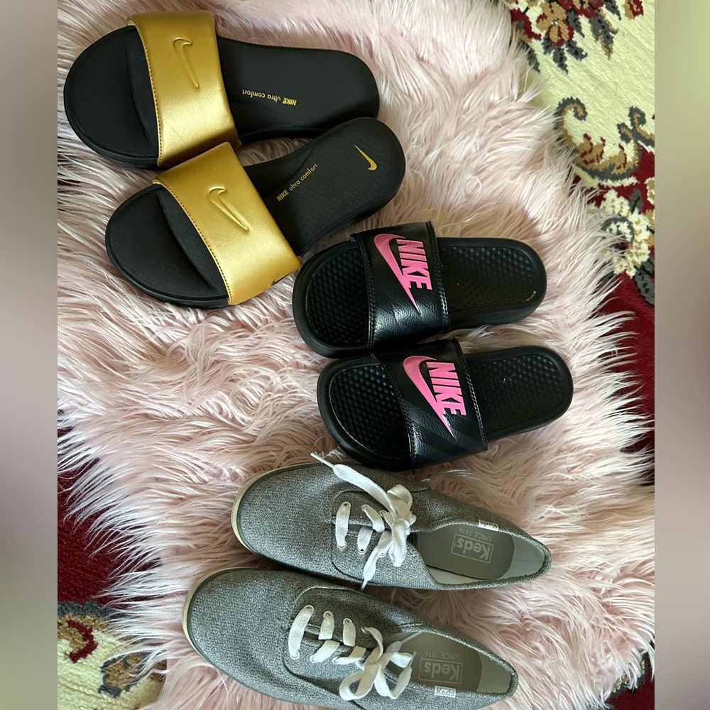Nike Slides and Ked shoes size 7